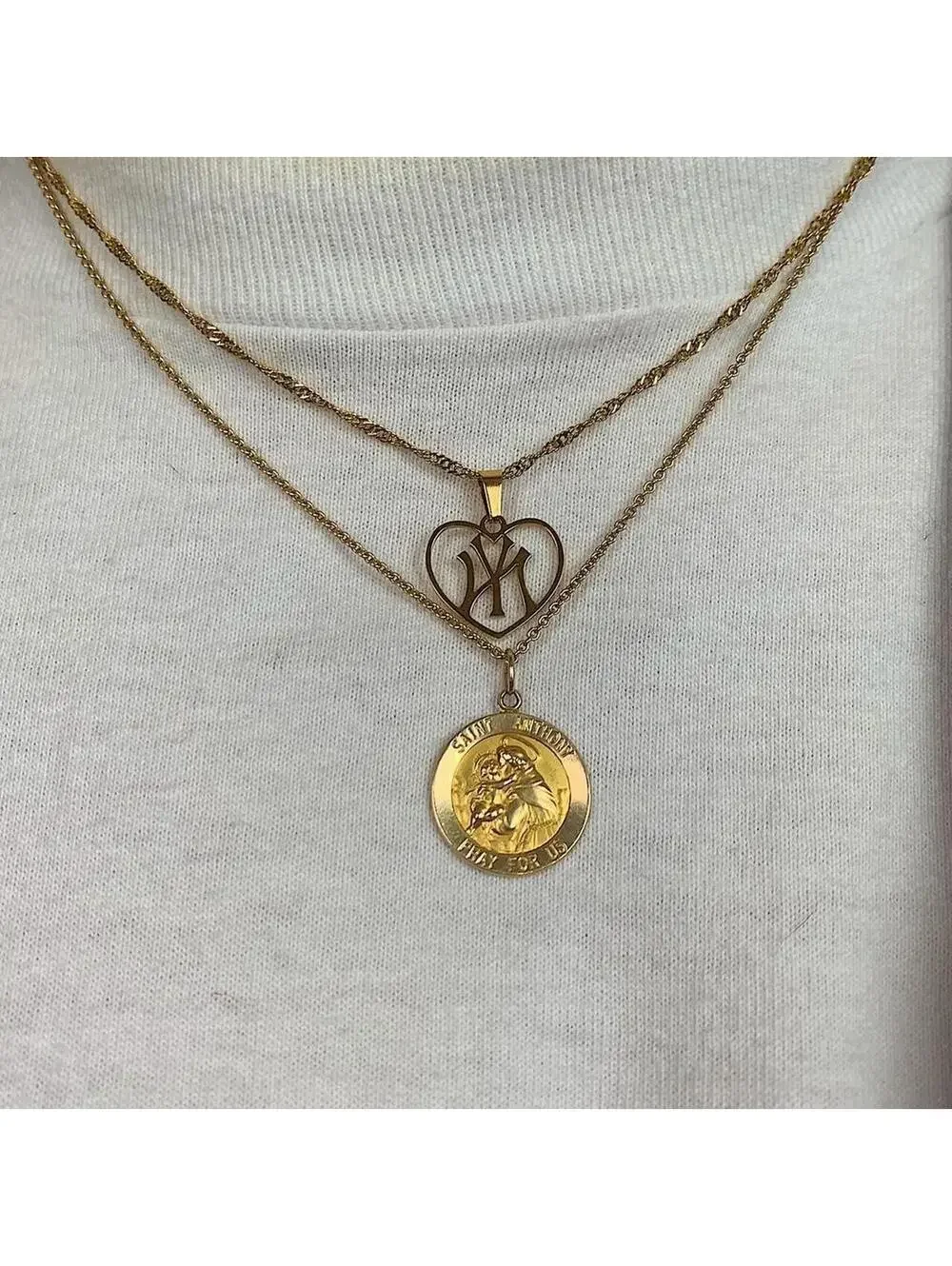 Y2K Gold Stainless Steel Steel Chain Necklace
